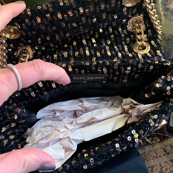 SOLD⛔️Authentic KURT GEIGER LONDON sequins Flap Crosby/shoulder bag - Picture 7 of 16